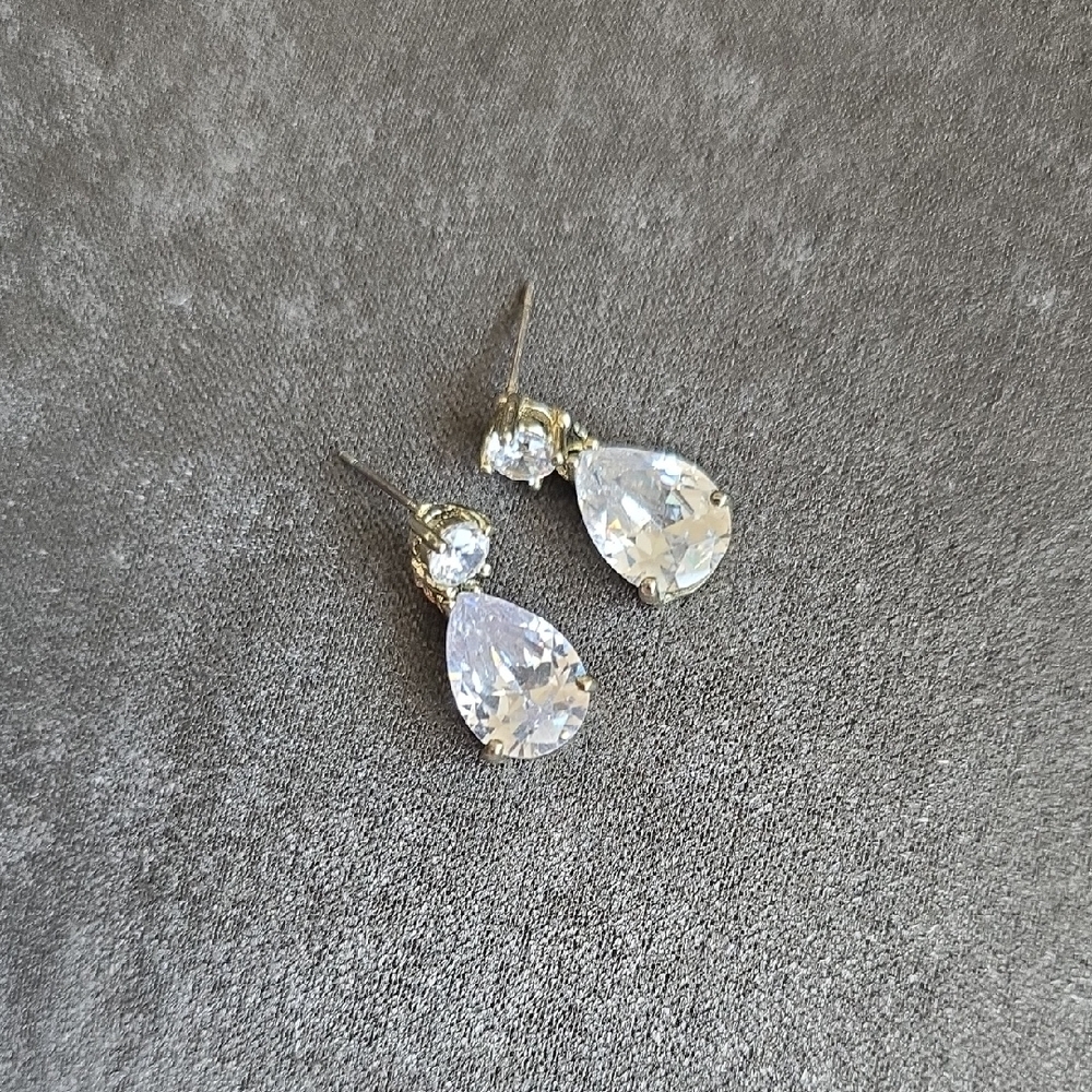 Elegant Gold and Silver Teardrop Earrings